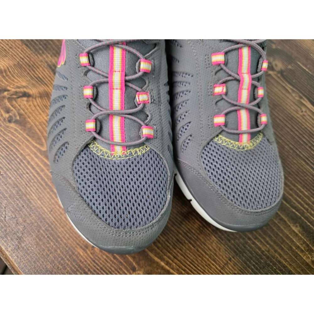 Skechers Flex Women's Sneakers Size 10 Gray Pink White Slip On Running Shoes - Picture 5 of 15